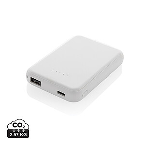 Stellar RCS recycled plastic 5000 mah 5W magnetic powerbank, white