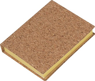 Sticky marker and sticky note book in a cork envelope