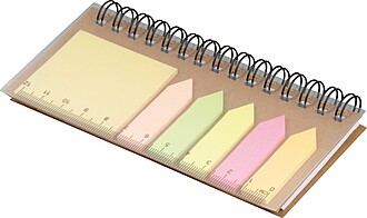 Sticky note set with spiral pad, multicolor