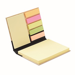 Sticky notes set bamboo cover