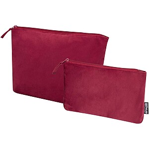 Swift GRS recycled velvet toiletry bag set, burgundy
