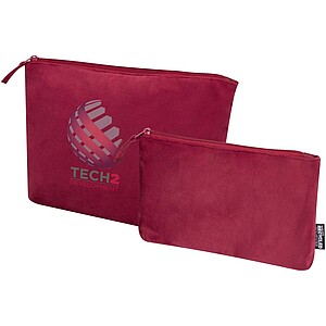Swift GRS recycled velvet toiletry bag set, burgundy