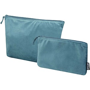 Swift GRS recycled velvet toiletry bag set, deep sea green