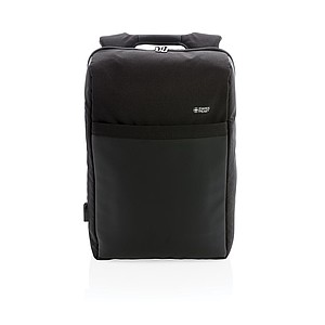 Swiss Peak 15" anti-theft RFID & USB backpack PVC free, blac