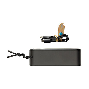 Swiss Peak RCS recycled aluminium 10W bass speaker, grey