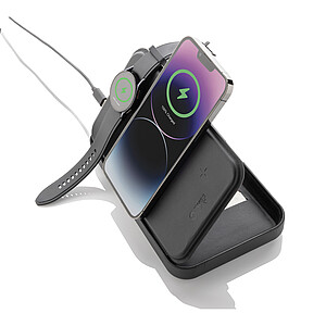 Swiss Peak RCS recycled travel case with 3 in 1 charger, black