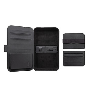 Swiss Peak RCS recycled travel case with 3 in 1 charger, black