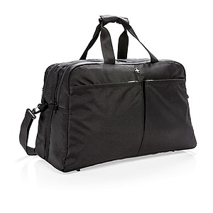 Swiss Peak RFID duffle with suitcase opening, black