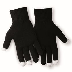 Tactile gloves for smartphones, black