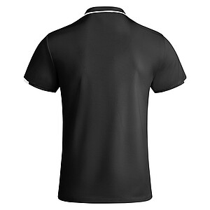 Tamil short sleeve mens sports polo, black, size S
