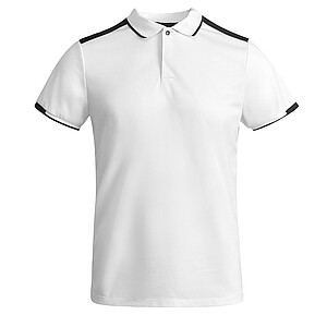 Tamil short sleeve mens sports polo, white, size S