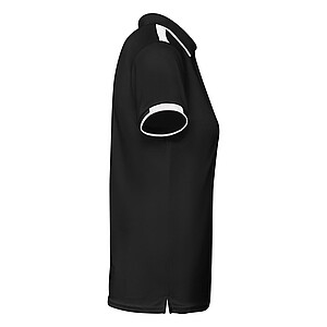 Tamil short sleeve womens sports polo, black, size 2XL