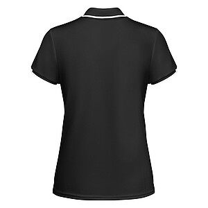 Tamil short sleeve womens sports polo, black, size XL