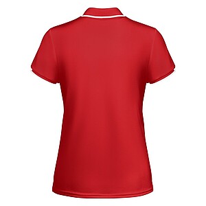 Tamil short sleeve womens sports polo, red, size S