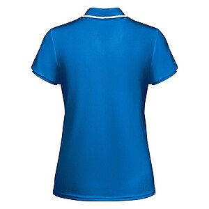 Tamil short sleeve womens sports polo, royal blue, size S