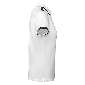 Tamil short sleeve womens sports polo, white, size S