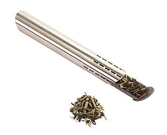Tea rod "Great Pleasure" with a press mechanism for easy filling,colour silver, grey