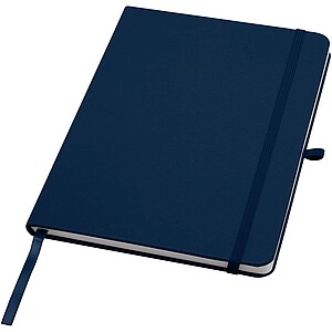 Teak A5 recycled hard cover notebook with lined pages, navy