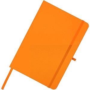 Teak A5 recycled hard cover notebook with lined pages, orange