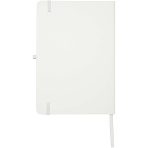 Teak A5 recycled hard cover notebook with lined pages, white
