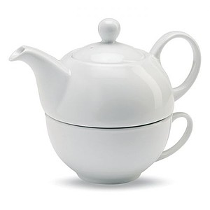 Teapot and cup set, white