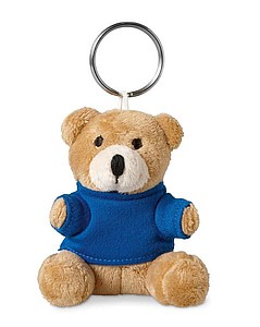 Teddy bear key ring, blue