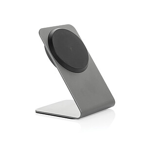 Terra aluminium 15W magnetic wireless charging phone stand, grey
