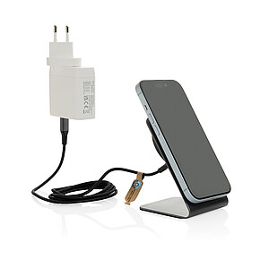 Terra aluminium 15W magnetic wireless charging phone stand, grey