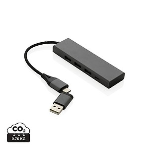 Terra RCS recycled aluminum hub with 3 USB ports