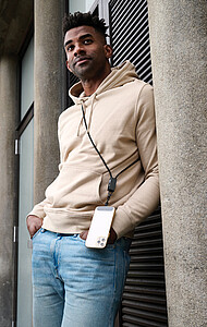 Terra RCS recycled PET phone cord with 60W dual charge cable, grey, black