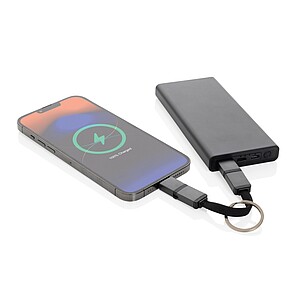 Terra recycled aluminum 4 in 1 60W fast charging cable, grey