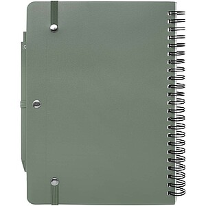 Thalaasa A5 ocean-bound hard cover notebook with ballpoint pen, heather green