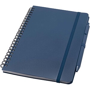 Thalaasa A5 ocean-bound hard cover notebook with ballpoint pen, ocean blue