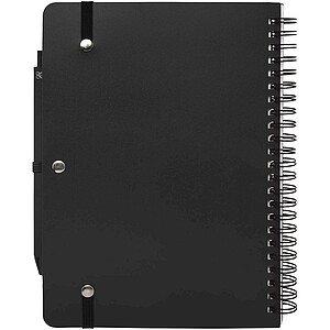 Thalaasa A5 ocean-bound hard cover notebook with ballpoint pen, solid black