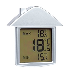 Thermometer with temperature display,colour silver