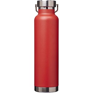 Thor 650 ml RCS recycled stainless steel copper vacuum insulated water bottle, red