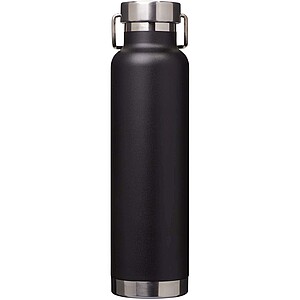 Thor 650 ml RCS recycled stainless steel copper vacuum insulated water bottle, solid black
