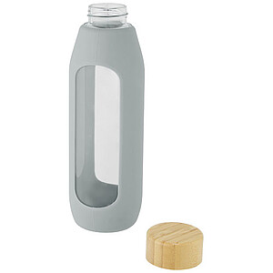 Tidan 600 ml borosilicate glass bottle with silicone grip
