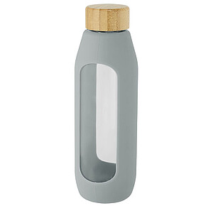 Tidan 600 ml borosilicate glass bottle with silicone grip