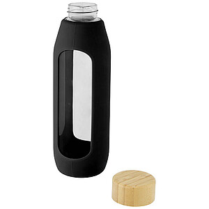 Tidan 600 ml borosilicate glass bottle with silicone grip