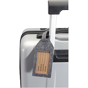 Tie luggage tag, grey