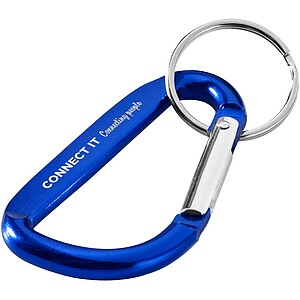 Timor recycled aluminium carabiner keychain