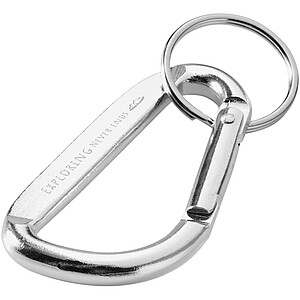 Timor recycled aluminium carabiner keychain