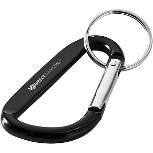 Timor recycled aluminium carabiner keychain