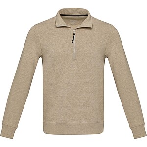 Tin unisex Aware™ recycled quarter zip sweater, oatmeal