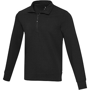 Tin unisex Aware™ recycled quarter zip sweater, solid black