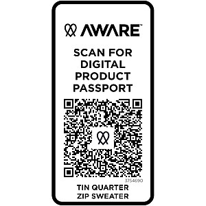 Tin unisex Aware™ recycled quarter zip sweater, solid black