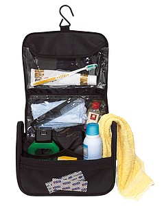 Toilet bag "Wide awake" with carrying handle and zip main compartment,colour black, grey