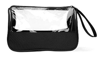 Toiletry bag microfibre w PVC, black