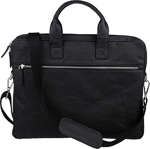 Tomato leather laptop bag Lillian, black